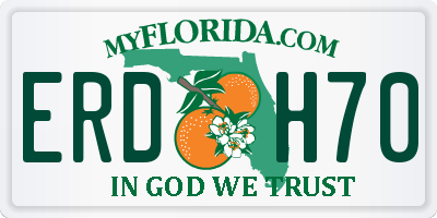 FL license plate ERDH70