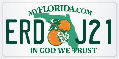 FL license plate ERDJ21