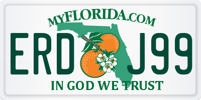 FL license plate ERDJ99