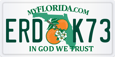 FL license plate ERDK73