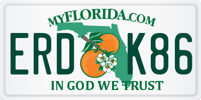 FL license plate ERDK86
