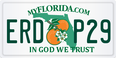 FL license plate ERDP29