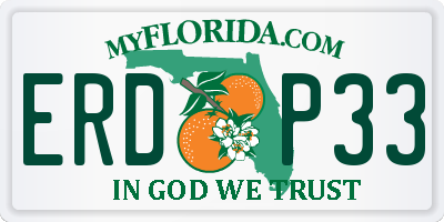 FL license plate ERDP33