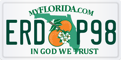 FL license plate ERDP98