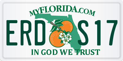 FL license plate ERDS17
