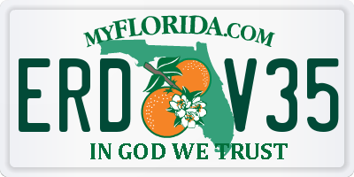 FL license plate ERDV35