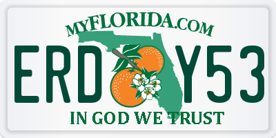 FL license plate ERDY53