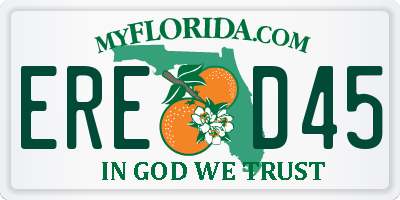 FL license plate ERED45
