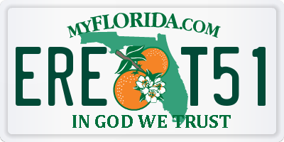 FL license plate ERET51