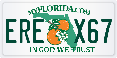 FL license plate EREX67