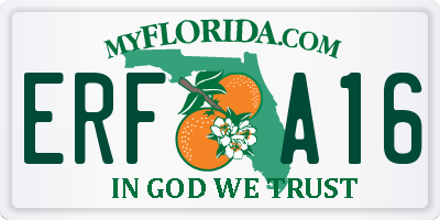 FL license plate ERFA16