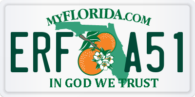 FL license plate ERFA51