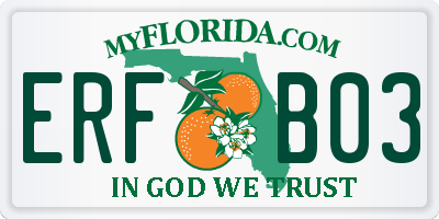 FL license plate ERFB03