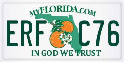 FL license plate ERFC76
