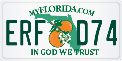 FL license plate ERFD74