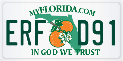 FL license plate ERFD91