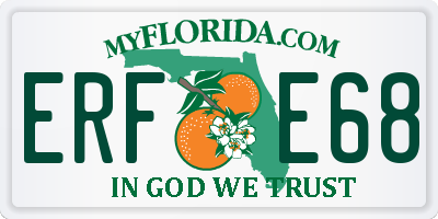 FL license plate ERFE68