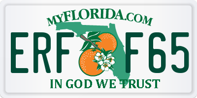 FL license plate ERFF65