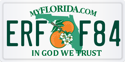 FL license plate ERFF84