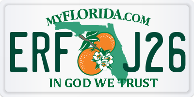 FL license plate ERFJ26