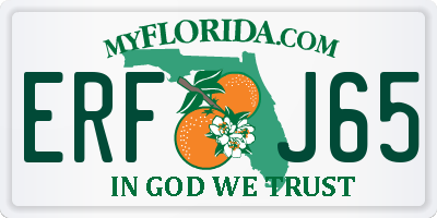 FL license plate ERFJ65