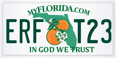 FL license plate ERFT23