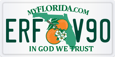 FL license plate ERFV90