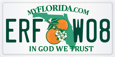 FL license plate ERFW08