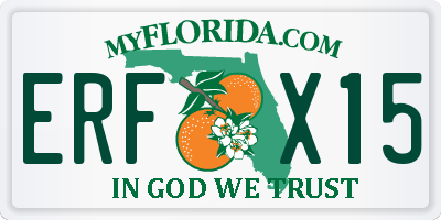 FL license plate ERFX15