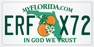 FL license plate ERFX72
