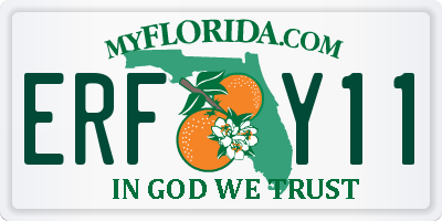 FL license plate ERFY11
