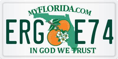 FL license plate ERGE74