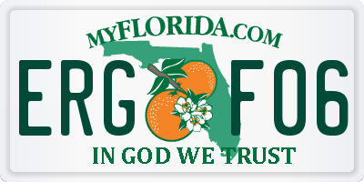 FL license plate ERGF06