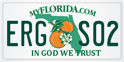 FL license plate ERGS02