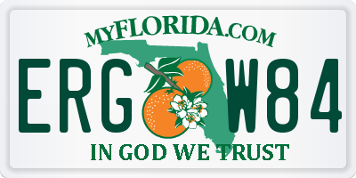 FL license plate ERGW84
