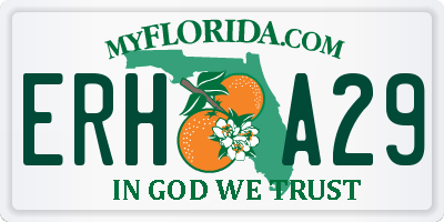 FL license plate ERHA29