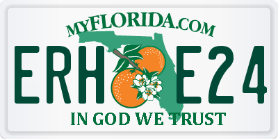 FL license plate ERHE24