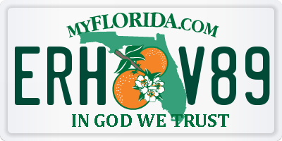 FL license plate ERHV89