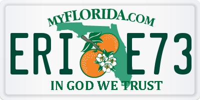 FL license plate ERIE73