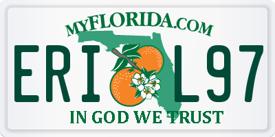 FL license plate ERIL97