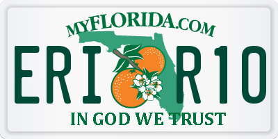 FL license plate ERIR10