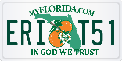 FL license plate ERIT51