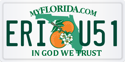 FL license plate ERIU51