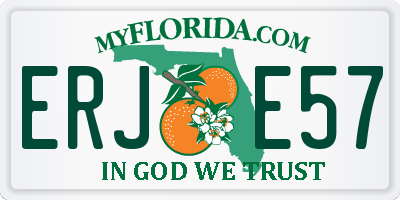 FL license plate ERJE57