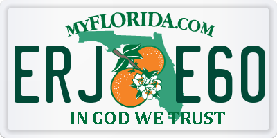 FL license plate ERJE60