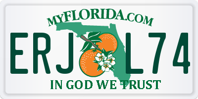 FL license plate ERJL74