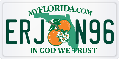 FL license plate ERJN96