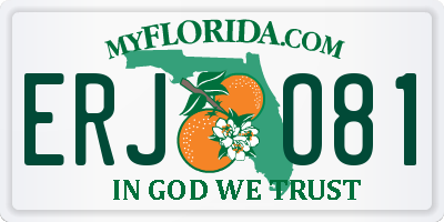 FL license plate ERJO81