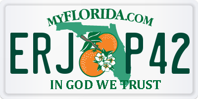 FL license plate ERJP42