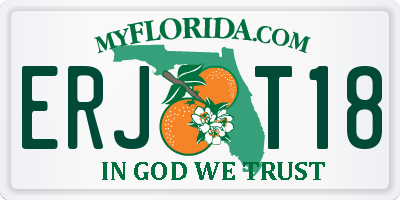 FL license plate ERJT18